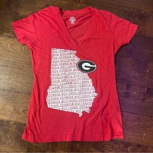 Georgia Bulldog Women’s V-Neck Medium